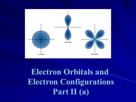 Electron Orbitals and Electron Configurations Part II (a)