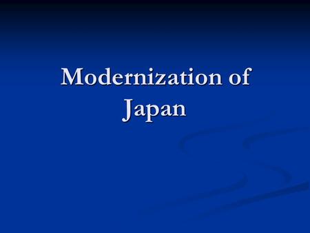 Modernization of Japan