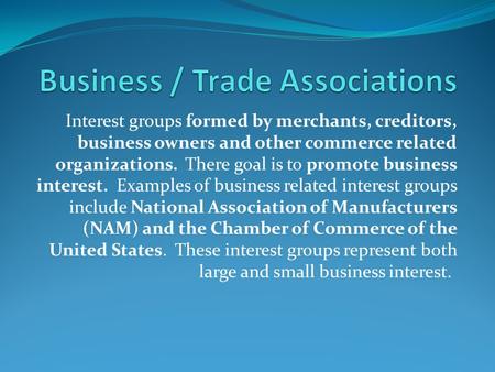 Business / Trade Associations