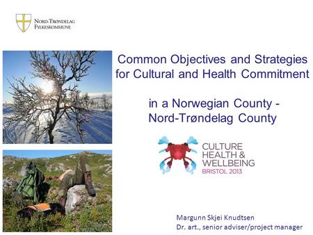Common Objectives and Strategies for Cultural and Health Commitment in a Norwegian County - Nord-Trøndelag County Margunn Skjei Knudtsen Dr. art., senior.