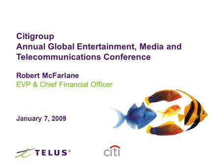 Robert McFarlane EVP & Chief Financial Officer January 7, 2009 Citigroup Annual Global Entertainment, Media and Telecommunications Conference.