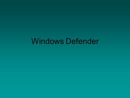Windows Defender. What is Windows Defender? Windows Defender is a free program that helps protect your computer against pop- ups, slow performance, and.