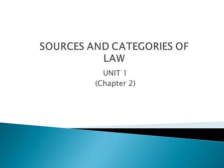 SOURCES AND CATEGORIES OF LAW