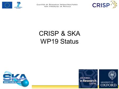 CRISP & SKA WP19 Status. Overview Staffing SKA Preconstruction phase Tiered Data Delivery Infrastructure Prototype deployment.