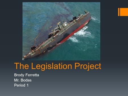 The Legislation Project Brody Ferretta Mr. Bodas Period 1.