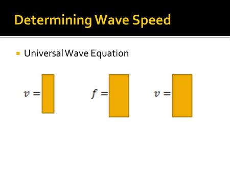  Universal Wave Equation. A harp string supports a wave with a wavelength of 2.3m and a frequency of 220.0 Hz. Calculate its wave speed.