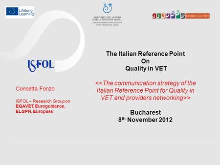 The Italian Reference Point On Quality in VET 