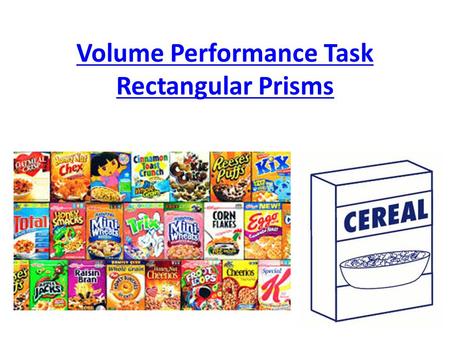 Volume Performance Task Rectangular Prisms