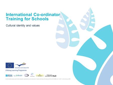 International Co-ordinator Training for Schools Cultural identity and values.