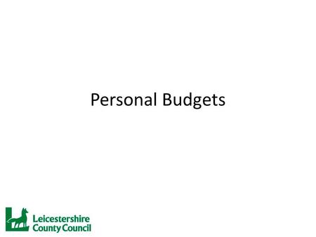 Personal Budgets. Introduction Name Andrea Woodier Organisation Leicestershire County Council Telephone number 0116 2323232  address