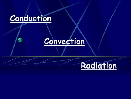 Conduction Convection Radiation. AIMS To understand the process of conduction To understand the process of convection To understand the process of radiation.