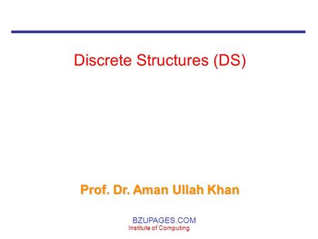 Discrete Structures (DS)