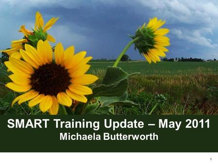 1 SMART Training Update – May 2011 Michaela Butterworth.