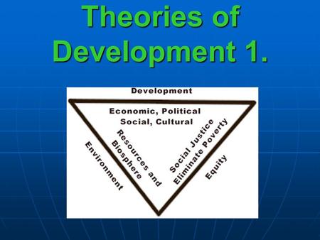 Theories of Development 1.
