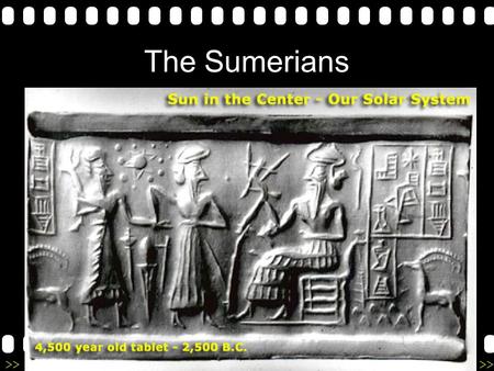 >>0 >>1 >> 2 >> 3 >> 4 >> The Sumerians. >>0 >>1 >> 2 >> 3 >> 4 >> 1) The Rise of Sumer The Sumerians developed the first civilization in Mesopotamia.