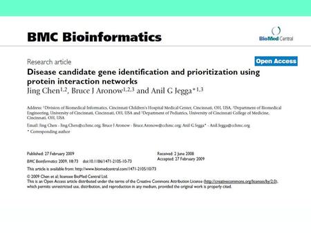 Abstract Background: In this work, a candidate gene prioritization method is described, and based on protein-protein interaction network (PPIN) analysis.