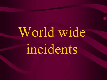 World wide incidents. September 18 : A six-week lull in suicide bombings comes to an end, when an Islamic Jihad militant kills himself and an Israeli.