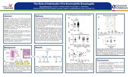 The Role of Interleukin-10 in Eosinophilic Esophagitis Neeraj Maheshwari, Joseph D. Sherrill, Emily M. Stucke, Marc E. Rothenberg Division of Allergy and.