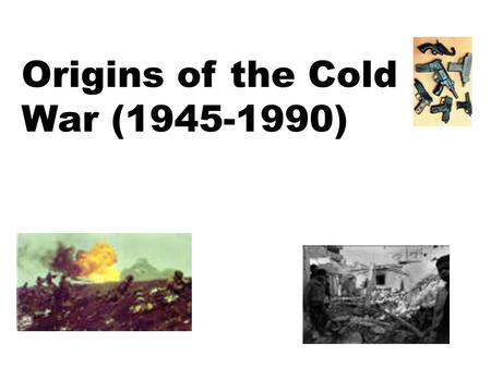 Origins of the Cold War (1945-1990). Occupation of Europe Germany was split into four parts 1 part (East): Controlled by Soviets; Money went to Soviet.