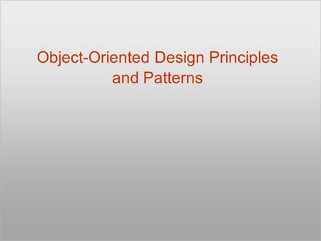Object-Oriented Design Principles and Patterns. © 2005, James R. Vallino2 How Do You Design? What principles guide you when you create a design? What.