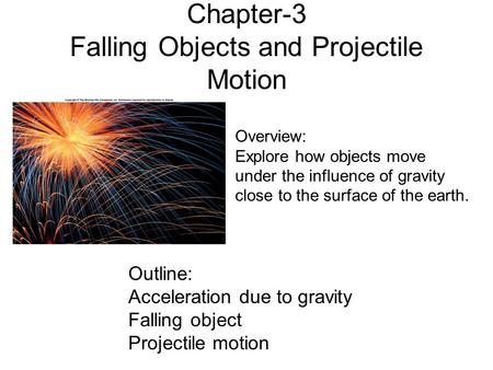 Chapter-3 Falling Objects and Projectile Motion