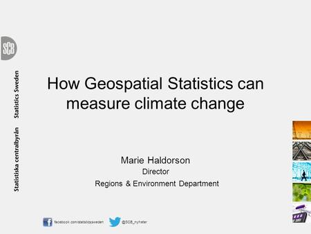 How Geospatial Statistics can measure climate change Marie Haldorson Director Regions & Environment Department.