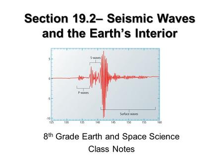 Section 19.2– Seismic Waves and the Earth’s Interior