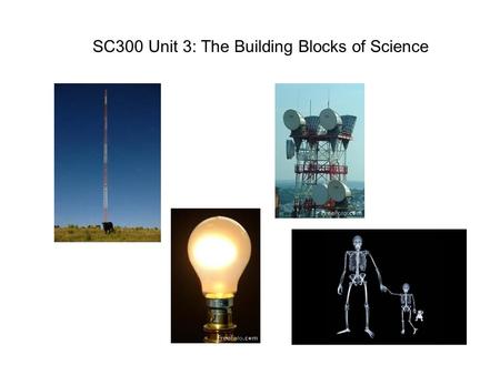 SC300 Unit 3: The Building Blocks of Science. The electromagnetic spectrum.