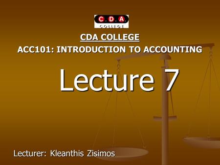 ACC101: INTRODUCTION TO ACCOUNTING