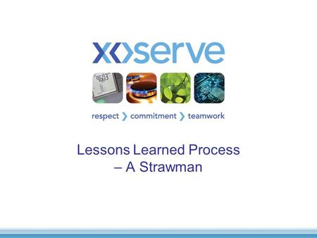 Lessons Learned Process – A Strawman.  Lessons Learned  “To pass on any lessons that can be usefully applied to other projects”  “The data in the report.