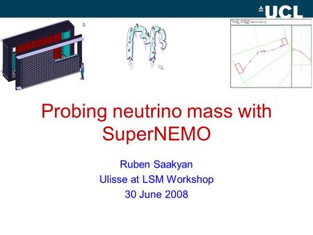 Probing neutrino mass with SuperNEMO Ruben Saakyan Ulisse at LSM Workshop 30 June 2008.