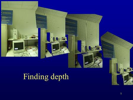 1 Finding depth. 2 Overview Depth from stereo Depth from structured light Depth from focus / defocus Laser rangefinders.