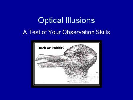 A Test of Your Observation Skills