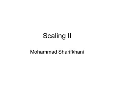 Scaling II Mohammad Sharifkhani. Reading Textbook I, Chapter 2 Textbook II, Section 3.5, Section 4.5.3, Section 5.6.