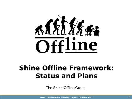 NA61 collaboration meeting, Zagreb, October 2011 1 Shine Offline Framework: Status and Plans The Shine Offline Group.