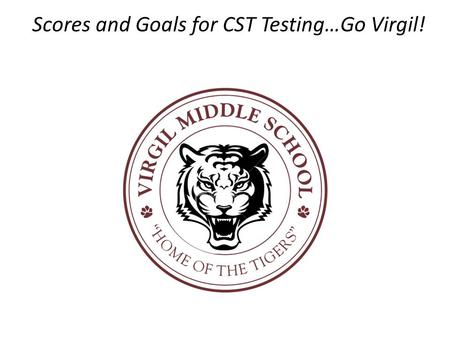 Scores and Goals for CST Testing Scores and Goals for CST Testing…Go Virgil!