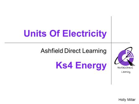 Units Of Electricity Ashfield Direct Learning Holly Millar Ks4 Energy.