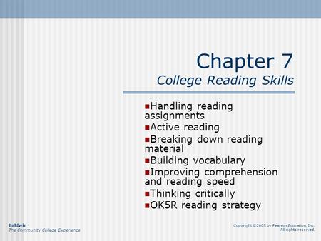 Chapter 7 College Reading Skills