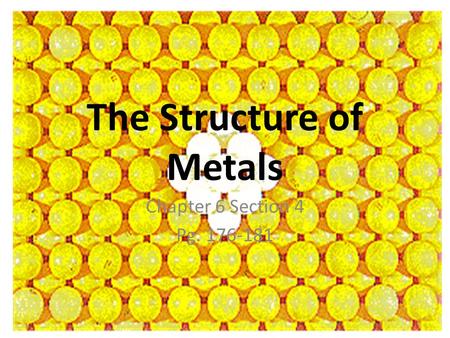 The Structure of Metals