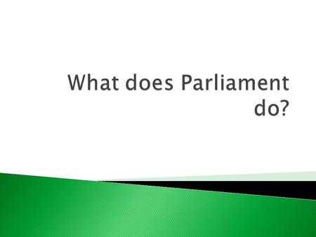  To know what Parliament is and what it does.  To understand how Parliament is split into the House of Commons and the House of Lords  To identify.