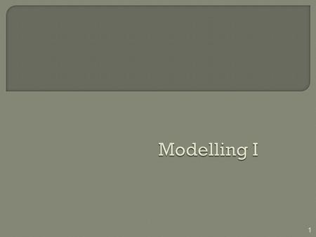 1.  An introduction to data modelling  The purpose of data modelling  Modelling data relationships 2.