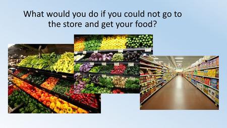 What would you do if you could not go to the store and get your food?