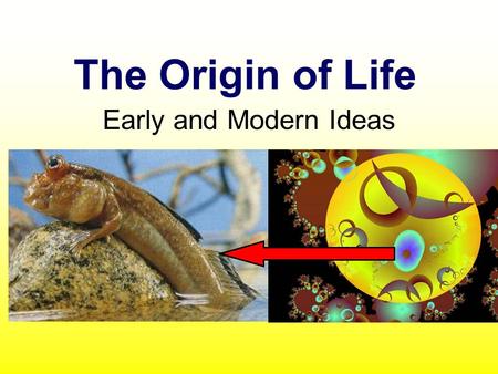 The Origin of Life Early and Modern Ideas.