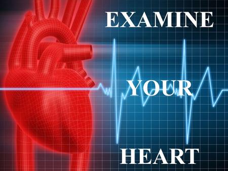 EXAMINE YOUR HEART. Taking Heart in the Face of Fear John 16:31-33.