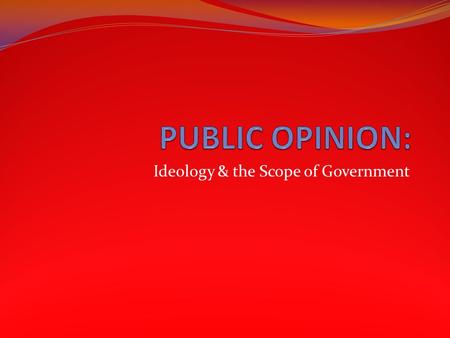 Ideology & the Scope of Government