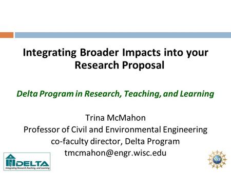 Integrating Broader Impacts into your Research Proposal