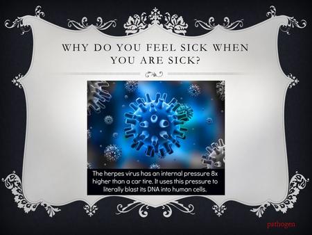 WHY DO YOU FEEL SICK WHEN YOU ARE SICK? pathogen.