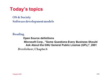 Compsci Today S Topics Os Society Software Development Models
