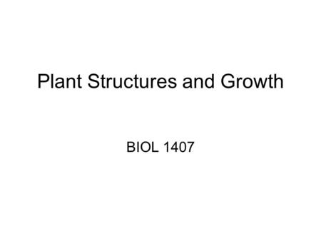Plant Structures and Growth BIOL 1407. Root System Environment: Soil Functions: –Anchorage –Absorbs water and minerals –Transport Photo Credit: Rasbak.