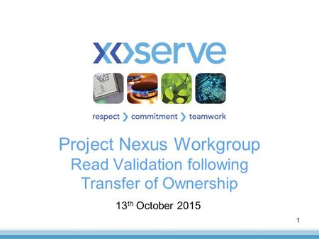 Project Nexus Workgroup Read Validation following Transfer of Ownership 13 th October 2015 1.